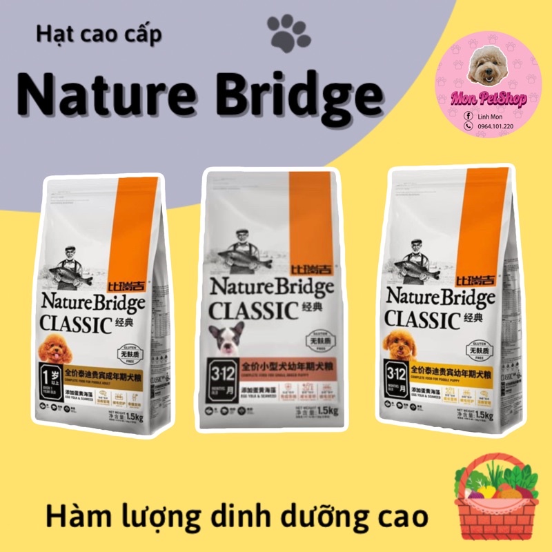 Thức ăn hạt Nature Bridge cao cấp cho cún 1.5kg