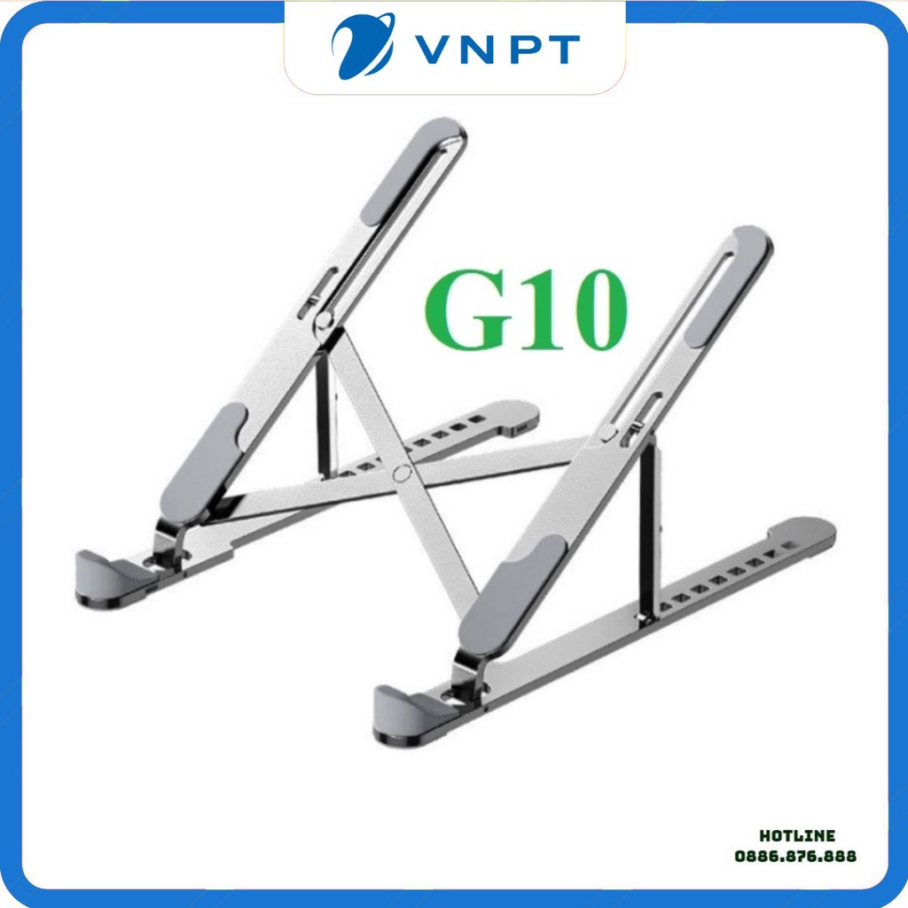 Kệ Đỡ Laptop Stand G10 Nhôm Có Thể Gấp Gọn Hỗ Trợ Tản Nhiệt Điều Chỉnh Độ Cao Để Laptop, MacBook IPad 11-17 inch