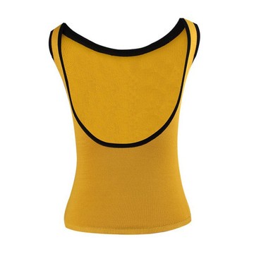 Áo Croptop Không Tay Hở Lưng Màu Sắc Tương Phản Phong Cách Hàn Quốc Thời Trang Mùa Hè Dành Cho Nữ