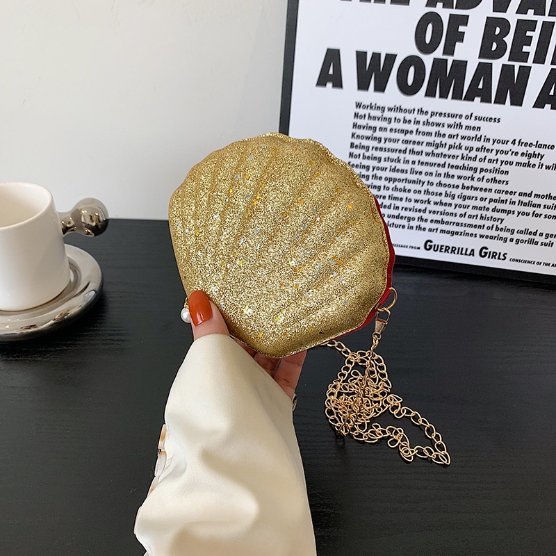 Túi đeo chéo mini IELGY hình vỏ sò thời trang tùy chọn màu sắc dành cho nữ