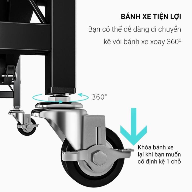 [CHUẨN LOẠI 1 ]Kệ sắt để đồ đa năng gấp gọn có bánh xe