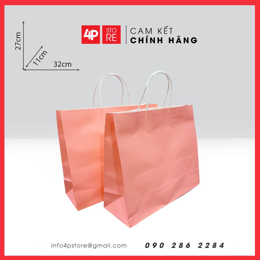 TÚI GIẤY KRAFT NGANG HỒNG 32 X 27 X 11 CM