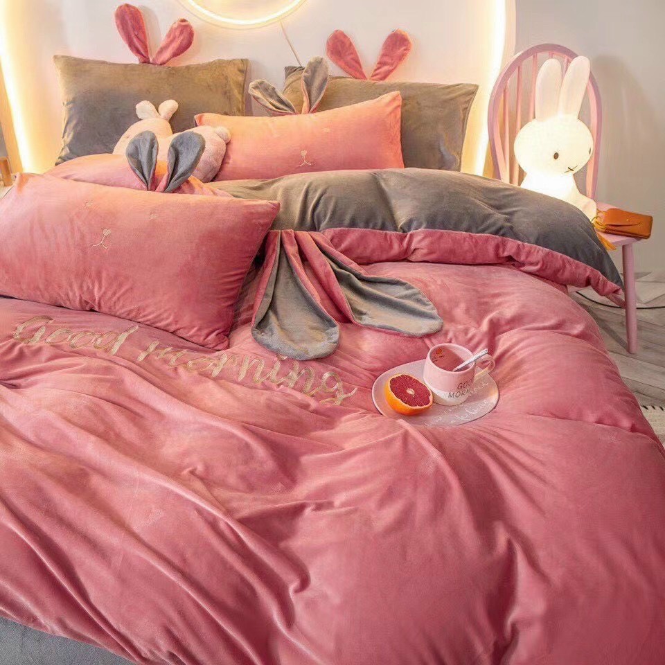 Bộ Vỏ Chăn Ga Gối Nỉ Nhung tai thỏ nhập khẩu đủ mọi kích thước HASUKO 1M2 .1M4 .1M6 .1M8 .2M2