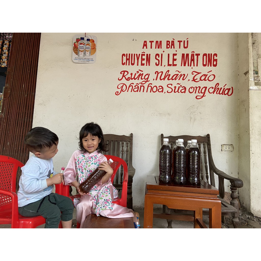 MẬT ONG HOA NHÃN 100%  NGUYÊN CHẤT CHƯƠNG MỸ HÀ NỘI CHAI 1 LIT