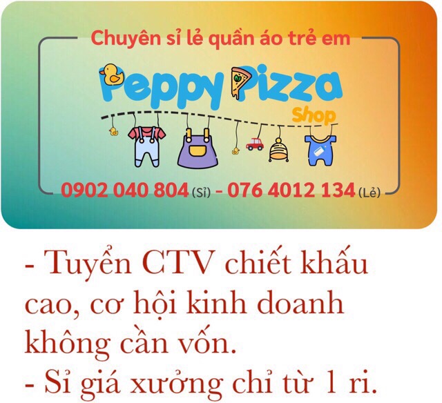 Combo 5 áo tay dài PeppyPizza A003 cho bé