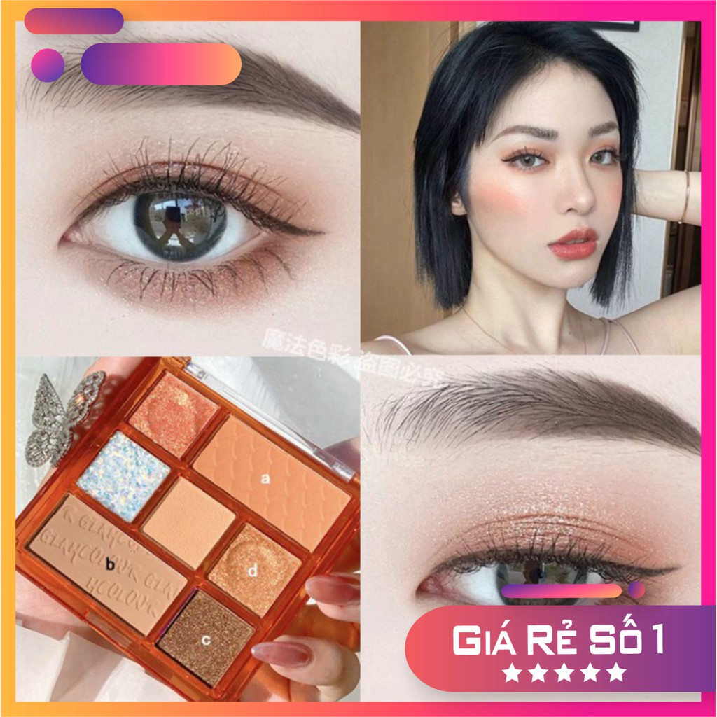 Bảng Phấn Mắt GlamColour 7 Ô REAL EYE PALLET Kết Hợp Phấn Má Và Nhũ Bắt Sáng Hiệu Ứng Ánh Kim - 11g | BigBuy360 - bigbuy360.vn