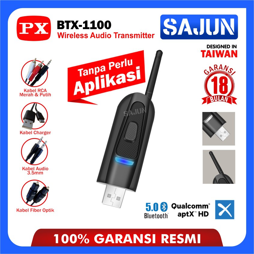 Usb Truyền Tín Hiệu Âm Thanh Px Btx-1100 Bluetooth 5.0 Hd