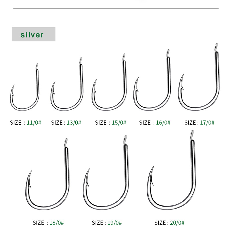 KATYUSHA 30 Gói Thép Carbon Cao Bù Đắp Barb Fishhooks 11 #-20 # Đầu Phẳng Cá Chép Móc Câu Móc Đơn Phụ Kiện