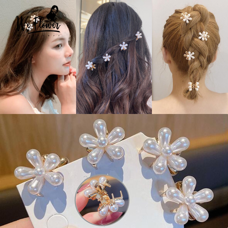 We Flower Kẹp tóc hình hoa trang trí ngọc trai xinh xắn cho nữ