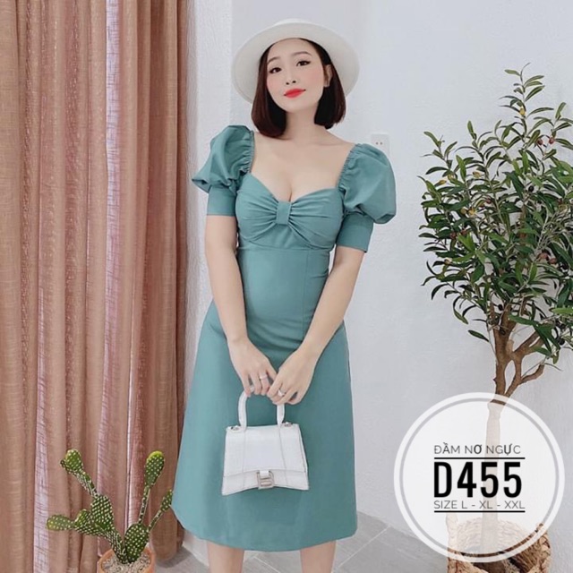 Bigsize Đầm nơ ngực D455