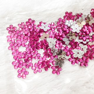 Gói 5 Hạt đá acrylic hoa mai nhựa kết áo lấp lánh đính trang phục thời trang