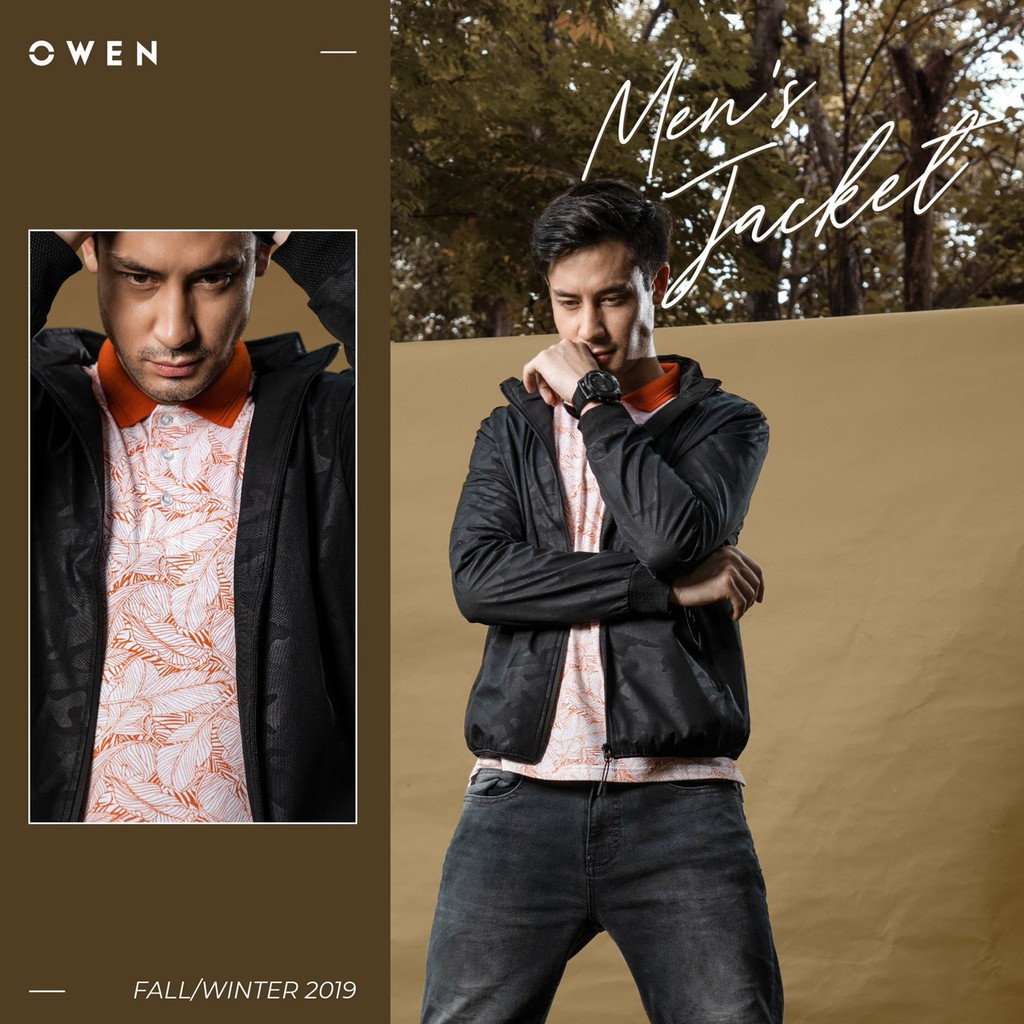 OWEN - Áo khoác gió nam 2 lớp màu đen JK 81120 | BigBuy360 - bigbuy360.vn