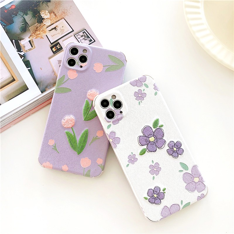Ốp lưng iphone Hoa thêu viền chống va đập 5/5s/6/6plus/6s/6splus/7/7plus/8/8plus/x/xr/xs/11/12/pro/max/plus/promax | BigBuy360 - bigbuy360.vn