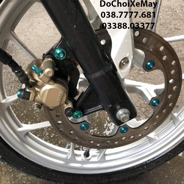 Ốc đĩa dĩa titan 8li25 chuẩn GR5 đầu mỏng gắn thông dụng tất cả các loại xe Yamaha Honda Suzuki Kawasaki . DoChoiXeMay