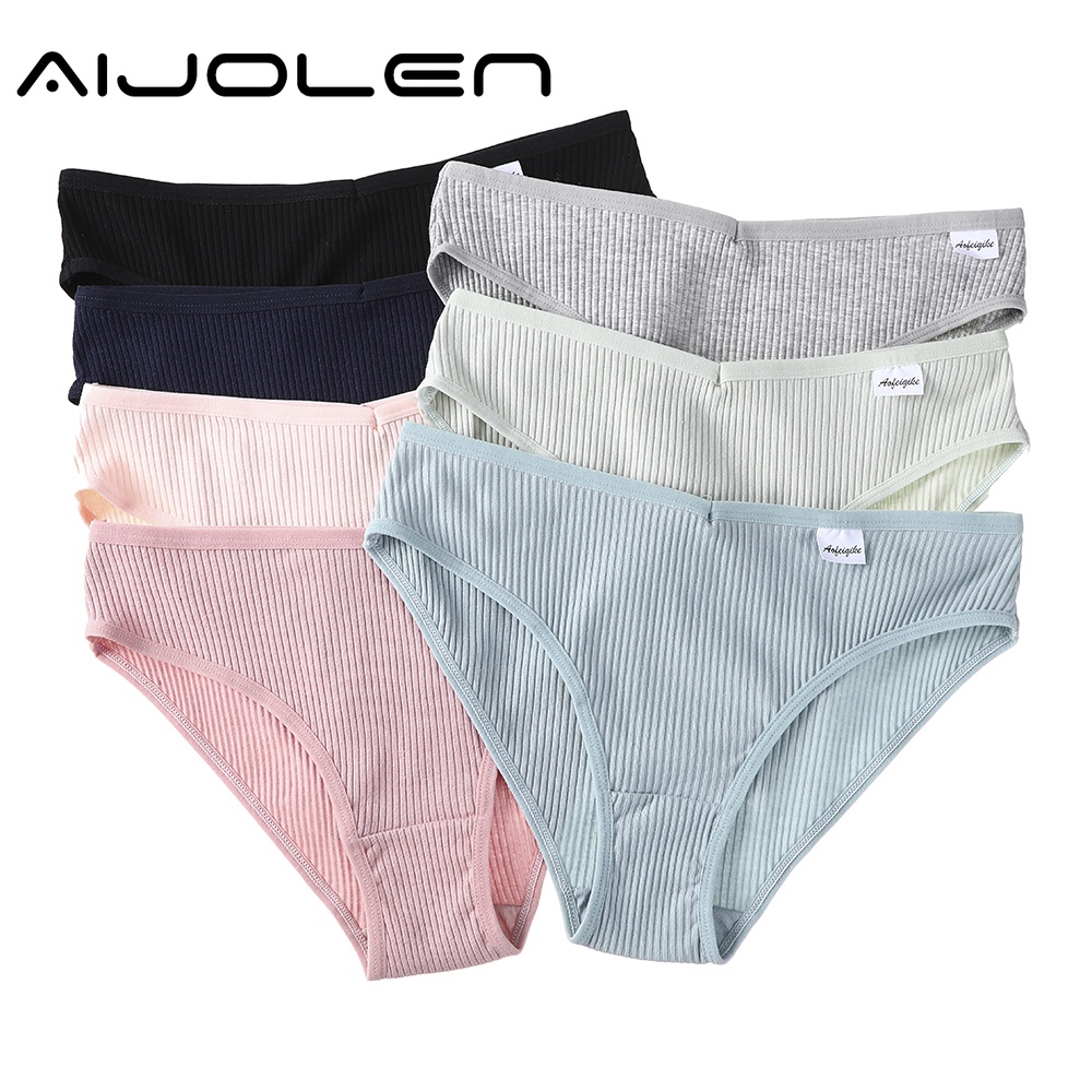 Quần Lót Aijolen Hoàn Toàn Bằng Cotton Lưng Giữa Không Đường May Nâng Hông Quyến Rũ Không Để Lại Dấu Cho Nữ