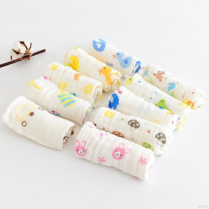 Khăn tắm cotton 6 lớp họa tiết hoạt hình đáng yêu cho bé 30 * 30cm
