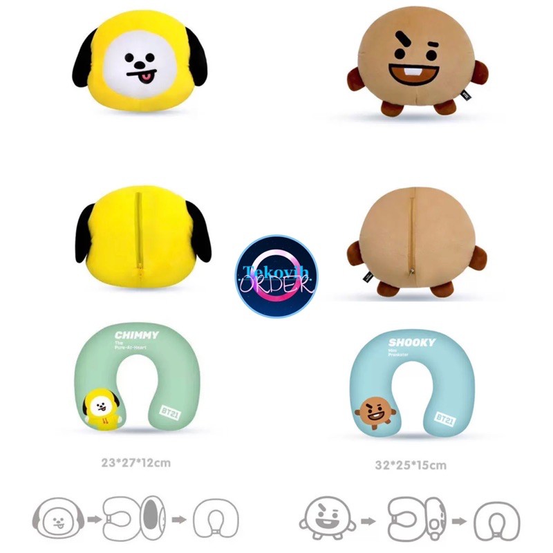 (Sẵn Mang) Cushion BT21 x Watson | Gối cổ và gối 2 trong 1 (chính hãng)