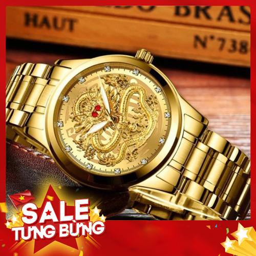 Đồng hồ nam chính hãng FNGEEN mặt rồng 3D cực đẹp mạ vàng sang trọng FNR01 -Hàng nhập khẩu