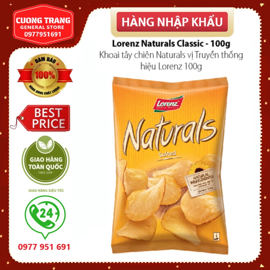 Khoai tây chiên Naturals vị truyền thống Lorenz 100g