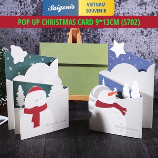 Thiệp giáng sinh Pop-Up Card 9x13cm cho dịp lễ Xmas và Noel S702 Thiệp dựng 3D Cao cấp Nhiều Lựa chọn đặc sắc