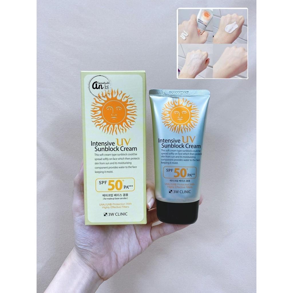 Kem Chống Nắng 3W Clinic Intensive UV Sunblock Cream Hàn Quốc SPF 50 PA+++ 70ml