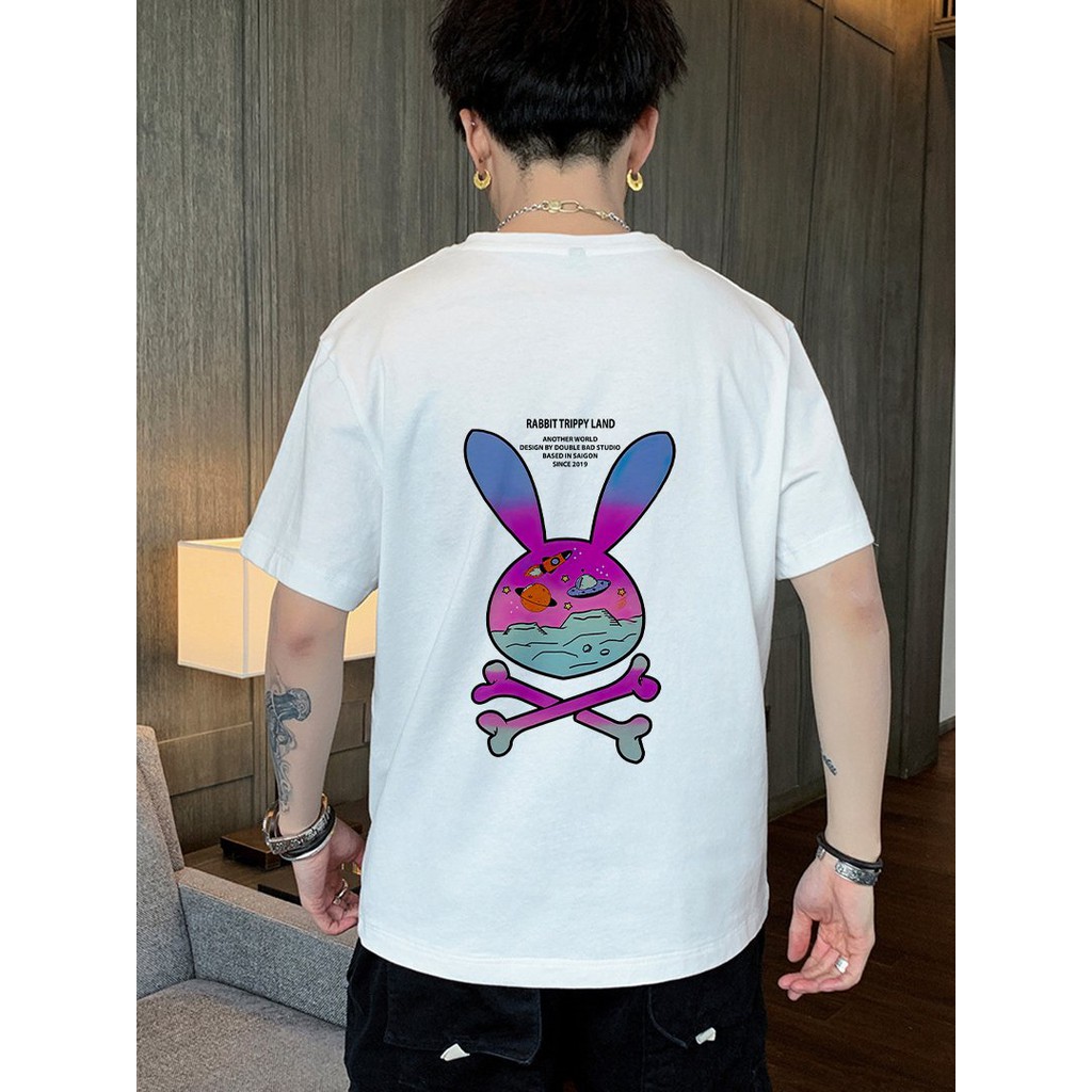 Áo Thun Nma Nữ Tay Lỡ Unisex In Thỏ Trippy Land ATIN13 - Áo Phông Unisex Trắng, Đen Tím, Vàng Nghệ, Xanh Chuối | BigBuy360 - bigbuy360.vn