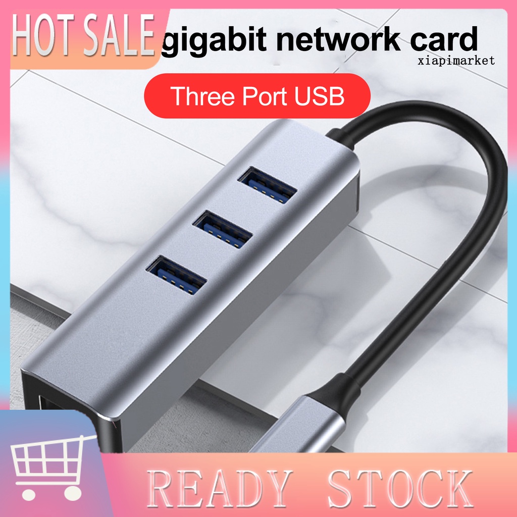 LOP_Adapter 3 Ports Computer Accessories USB 3.0 Type C HUB to Rj45 Gigabit Ethernet Adapter for MacBook