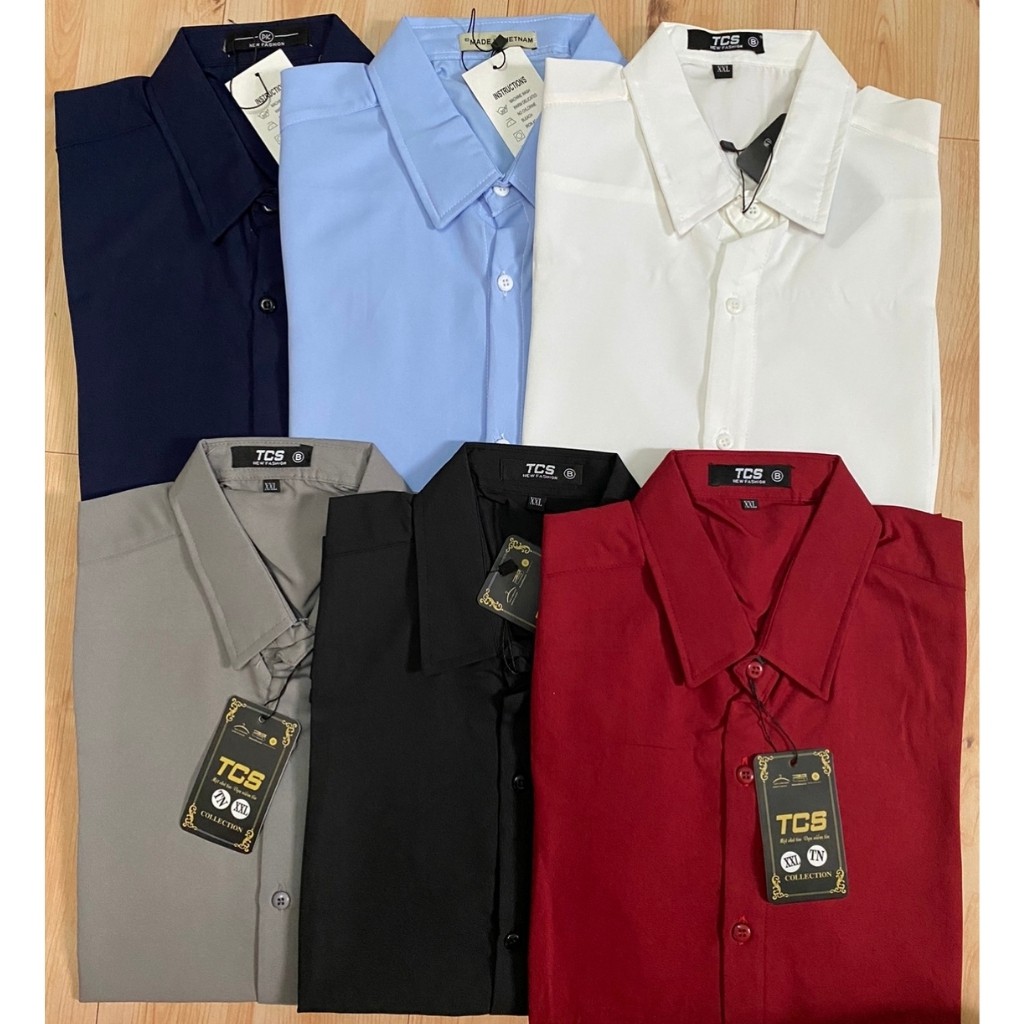 Áo Sơ Mi Nam Trơn Tay Ngắn - Đủ Màu - Chất Lụa Không Nhăn | BigBuy360 - bigbuy360.vn