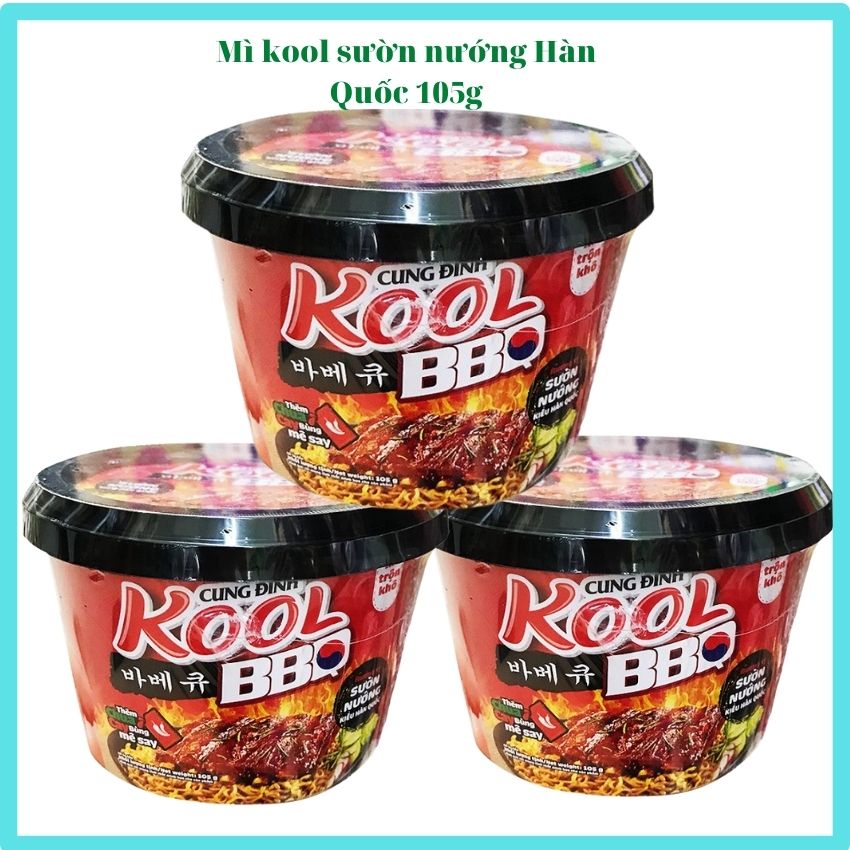 Mì trộn khô cung đình kool spaghetti thịt bò hầm,BBQ sườn nướng Hàn Quốc105gMTK01