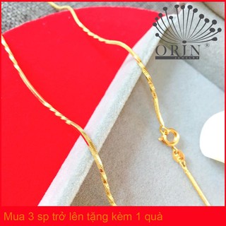 Dây chuyền dạng dây mì xoắn nhỏ móc khóa tròn bền màu cao cấp Orin D4419