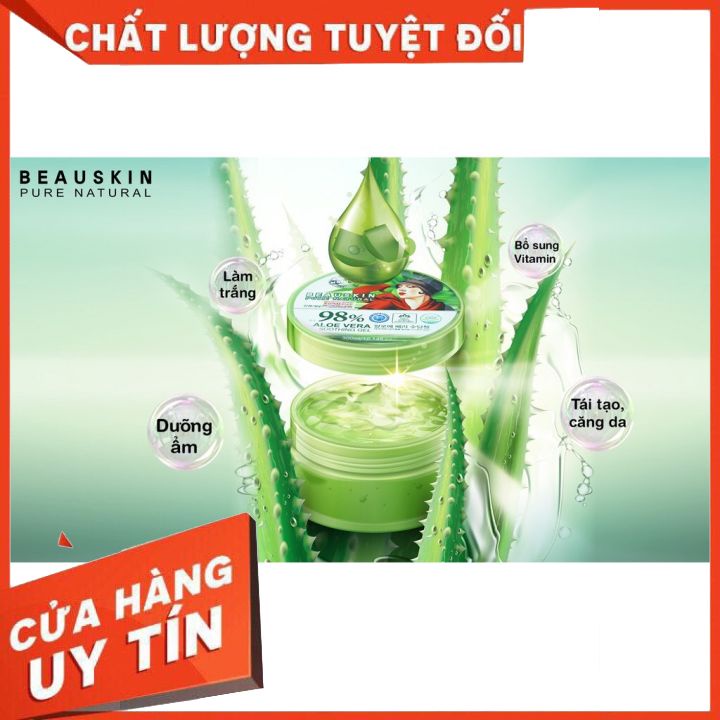 [Hàng chính hãng] Gel dưỡng da Nha Đam đa năng Beauskin 98% Aloe Vera gel 300ml - giúp cung cấp nước tăng cường độ ẩm