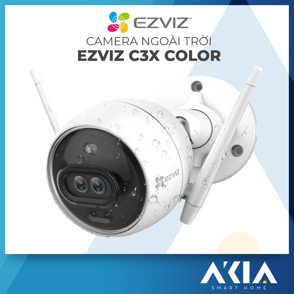 Camera ngoài trời Ezviz C3X Color Night Vision - Quay có màu ban đêm, Phát hiện chuyển động bằng AI, Có còi và đèn chớp