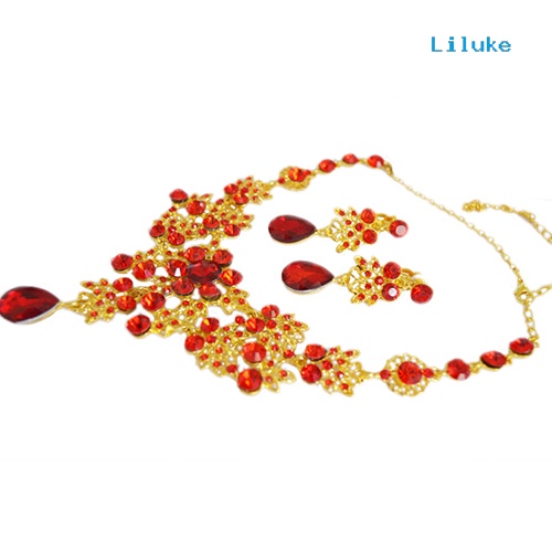 Bộ Vòng cổ Và Đôi Khuyên Tai Hợp Kim Màu Sắc Trang Nhã Cho Nữ