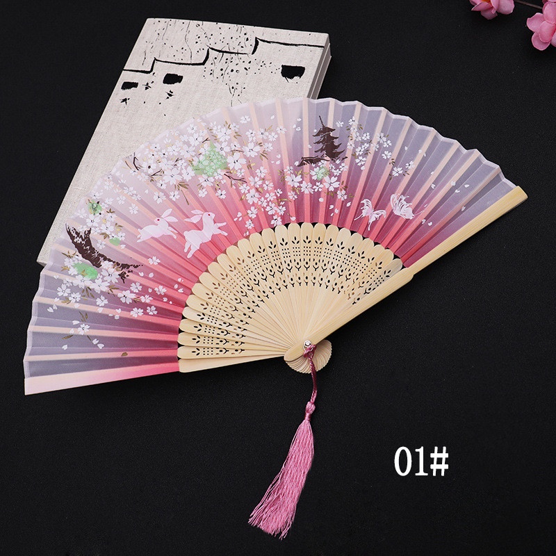 Quạt Xếp Chất Liệu Lụa Cao Cấp Thời Trang Theo Phong Cách Trung Hoa Cho Nữ