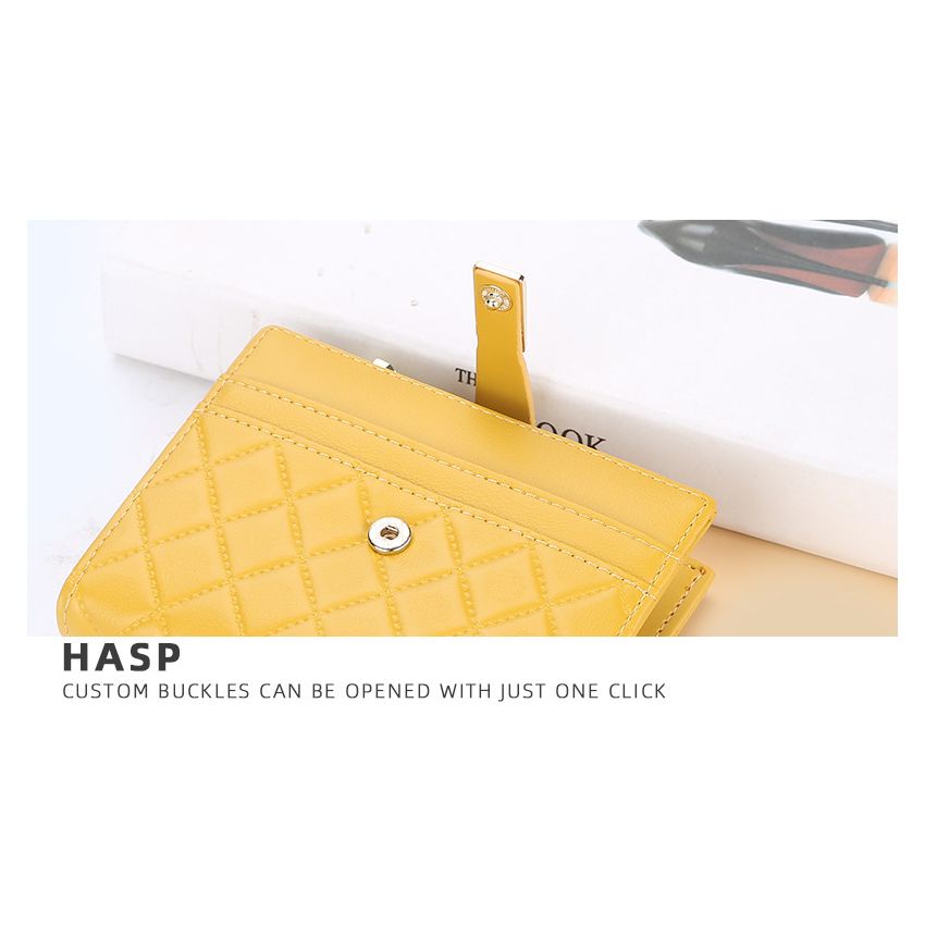 Ví Nữ Mini Cầm Tay Hàng Hiệu BAELLERRY Gập Hai Họa Tiết Caro Đựng Giấy Tờ, Thẻ Bank - NR085