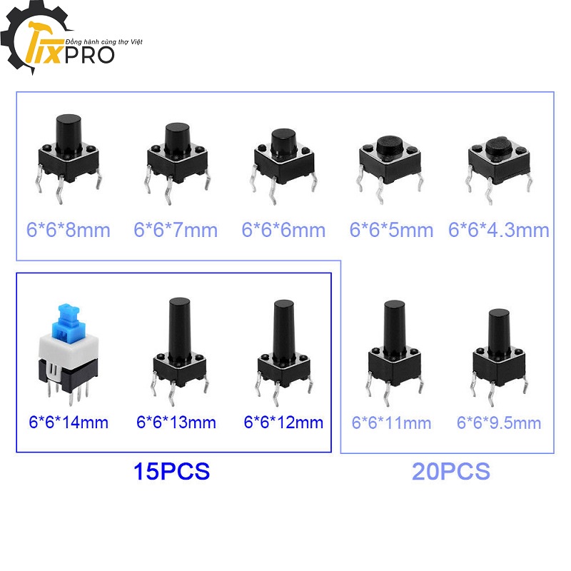 Combo các nút nhấn thông dụng nhất