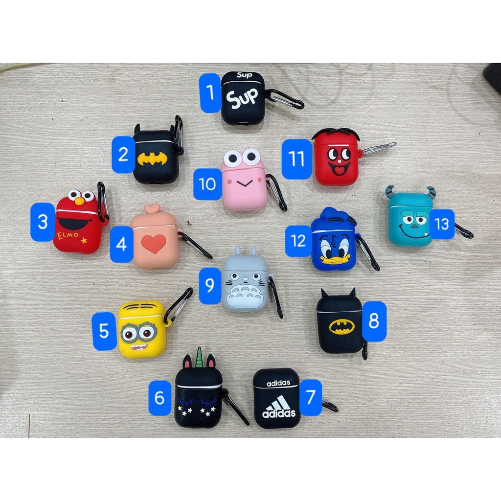 Case Airpods 2, Ốp Bảo Vệ Airpods 2(AirPod1), Chất Liệu Silicol Đựng Tai Nghe Không Dây i11 i12 i18 ... Tặng Kèm Móc Đeo