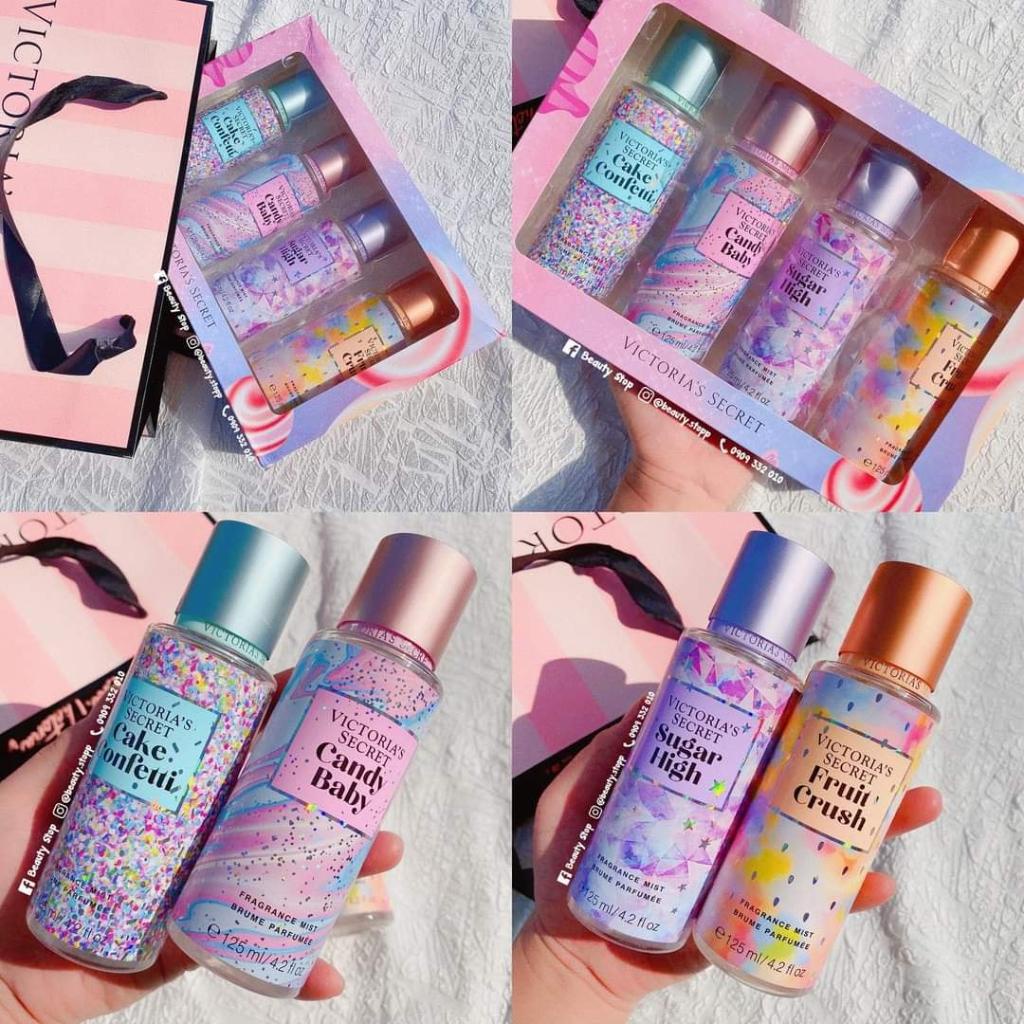 Set 4 Chai Xịt Thơm Body VICTORIA'S FLEUR Body Mist 125ml Hương Thơm Ngọt Ngào Quyến Dũ