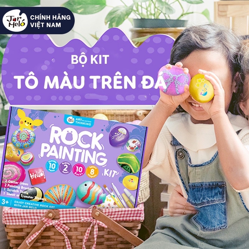 VẼ TRANH TRÊN ĐÁ cùng Bộ Kit Rock Painting - Bộ màu vẽ và dụng cụ sáng tạo nghệ thuật trên đá chính hãng Joan Miro