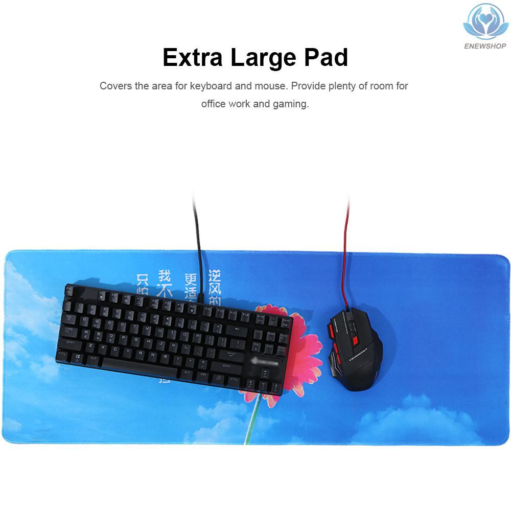 【enew】Extra Large Mouse Pad Anti-Slip Mouse Mat Rubber Desk Keyboard Mouse Mat Game Office Mousepad for Laptop Computer