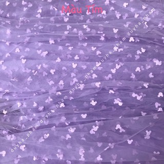 [XẢ HÀNG]🦄VẢI LƯỚI HOẠ TIẾT MICKEY CUTE - KHỔ 1m5🦄