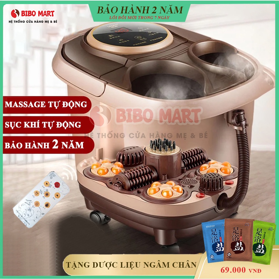 Bồn ngâm chân Massage tự động cao cấp 12 chức năng có điều khiển kết hợp cùng thảo dược ngâm chân an toàn và hiệu quả
