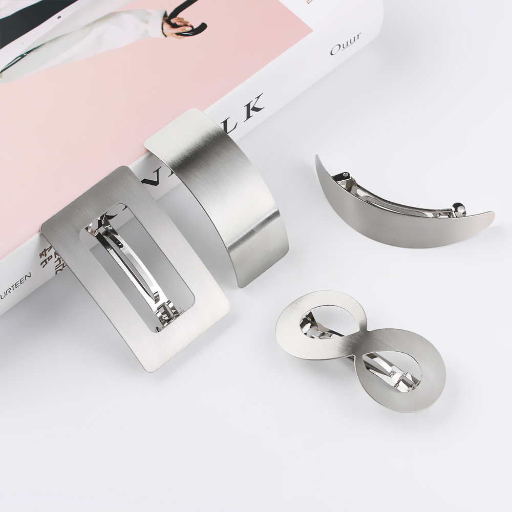 Kẹp Tóc Kim Loại Hình Vuông Nhiều Màu Sắc Thời Trang Cho Nữ