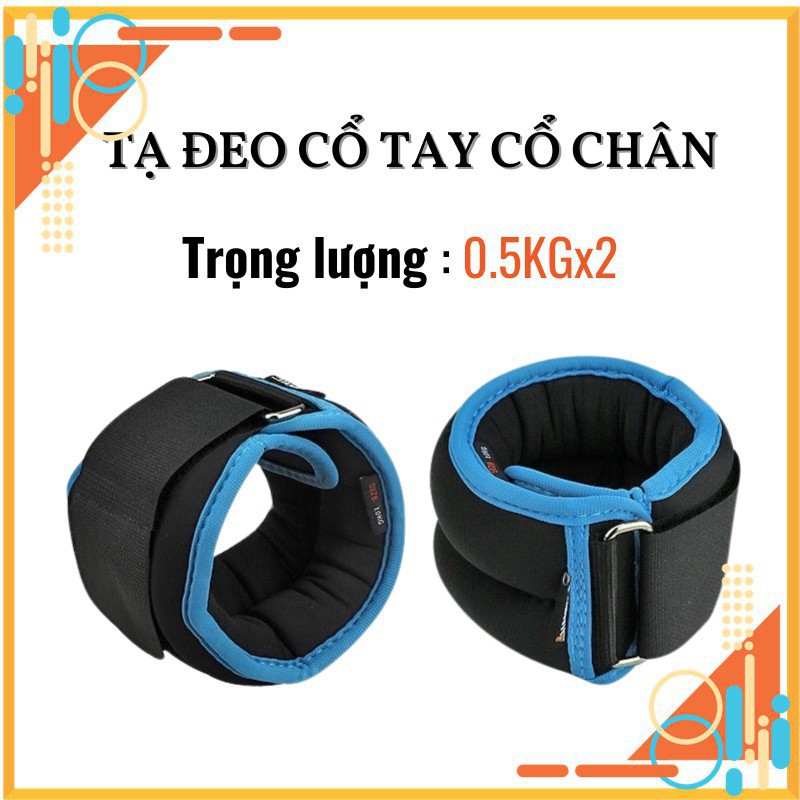 TẠ ĐEO CHÂN TAY 0,5KG, TẠ CỔ CHÂN CỔ TAY CHẠY BỘ THỂ THAO 0,25KG/BÊN
