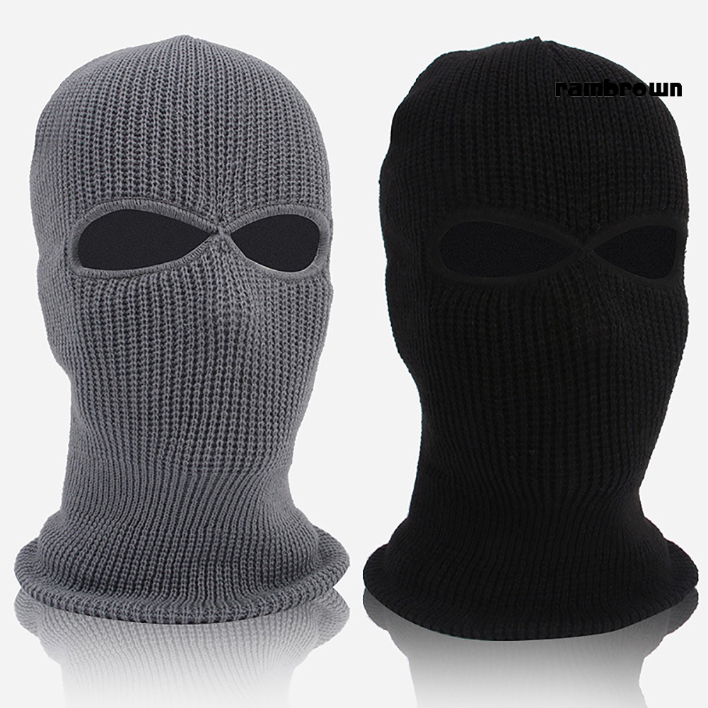 Mũ Balaclava RXHW phủ mặt với 2 lỗ cho mắt kiểu quân đội giữ ấm mùa đông dùng để trượt tuyết/ đi xe đạp