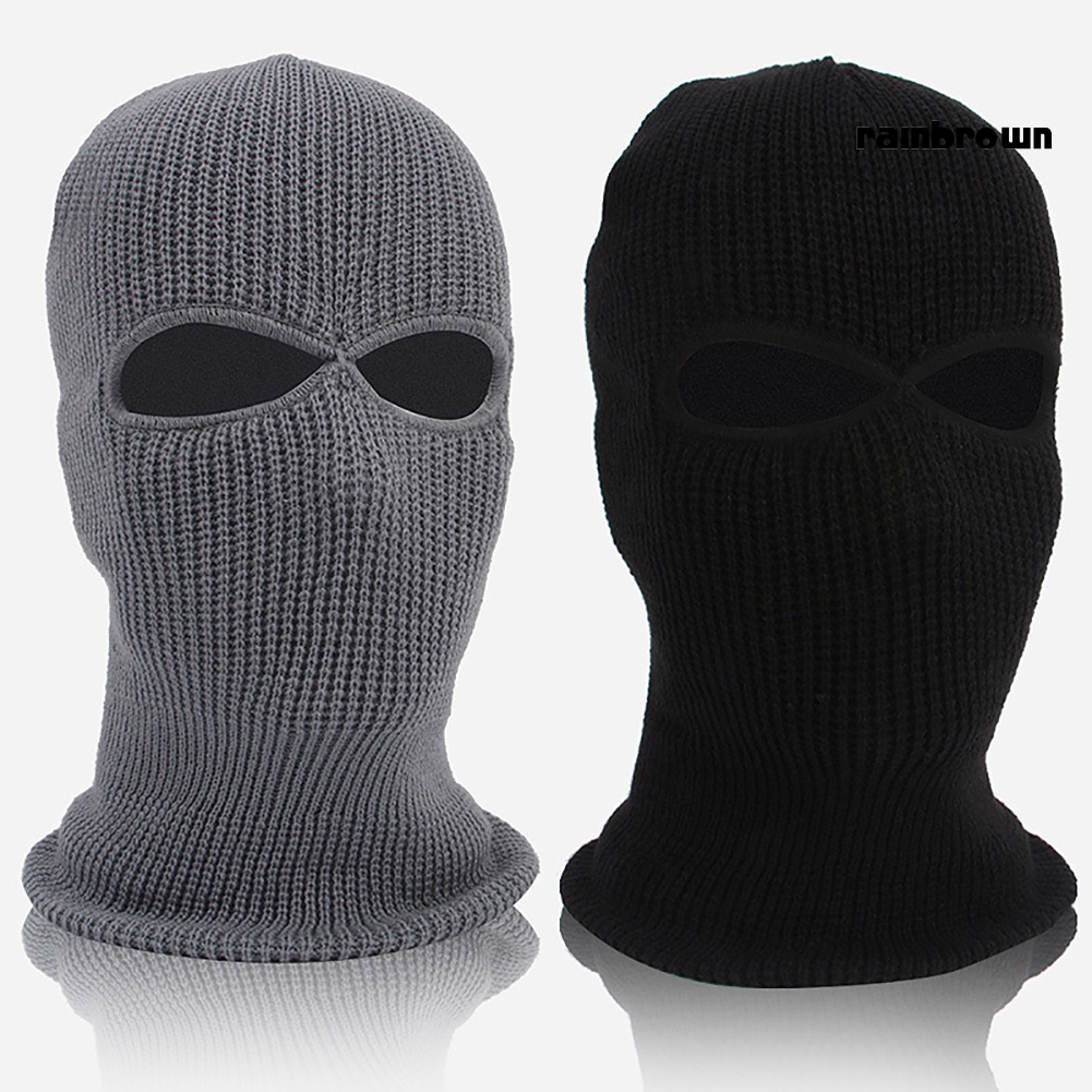 Mũ trùm đầu Balaclava kín mặt với 2 lỗ cho mắt kiểu quân đội chiến thuật giữ ấm mùa đông để trượt tuyết đi xe đạp RXHW