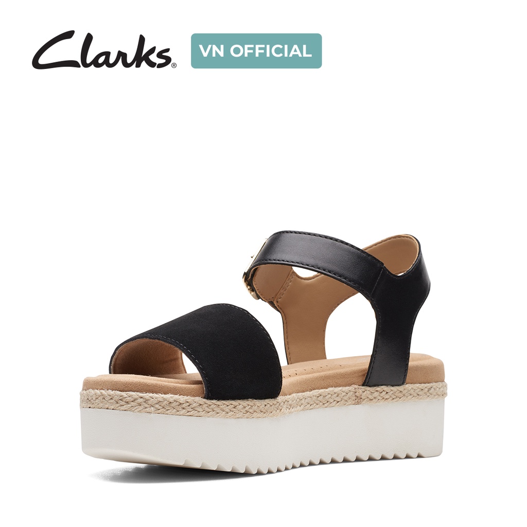 Giày Xăng Đan Da Lộn Nữ CLARKS Lana Shore màu đen