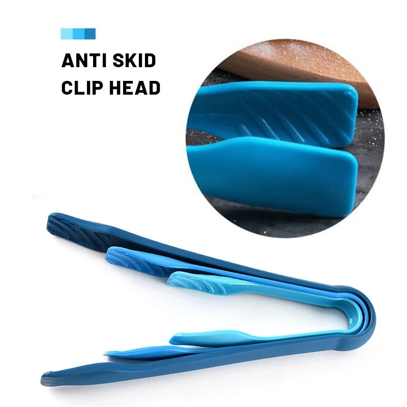 Set 3 Kẹp Gắp Thức Ăn Bằng Silicone PP Chống Trượt Có Thể Tái Sử Dụng