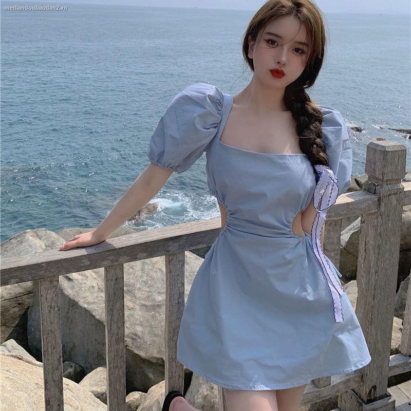 Đầm Cổ Vuông Tay Phồng Hở Lưng Quyến Rũ Cho Nữ | BigBuy360 - bigbuy360.vn