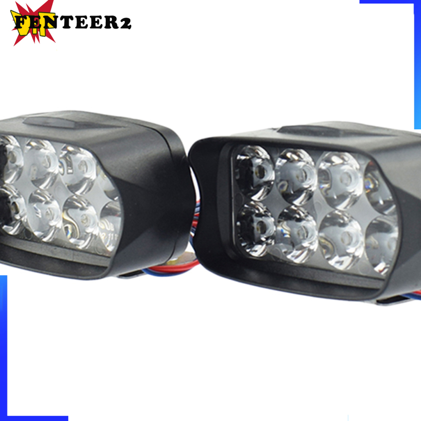 (Fenteer2 3c) Đèn Pha 6500k 8 Led 12v Cho Xe Máy